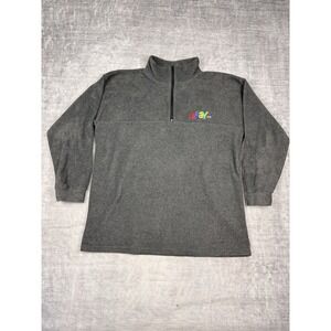 Vintage eBay Sweatshirt Mens Large Gray Fleece Quarter Zip Tech E Commerce Y2K